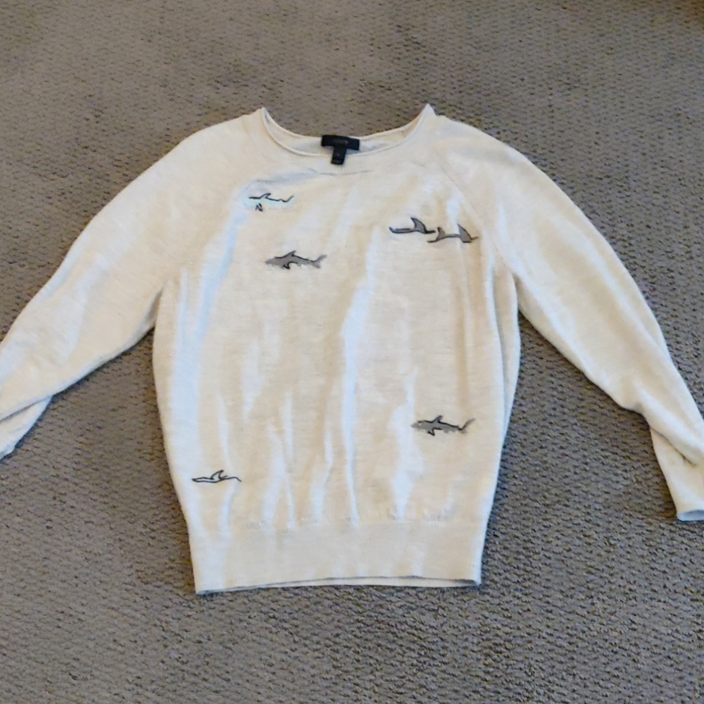 J crew NWOT shark gray Merino wool sweater